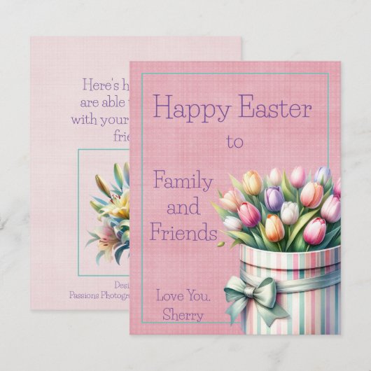 Happy Easter Flat Note Kaart Notitiekaartje (Voorkant / Achterkant)