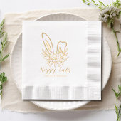 Happy Easter Floral Bunny Ears Gepersonaliseerde n Folie Servetten