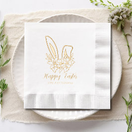 Happy Easter Floral Bunny Ears Gepersonaliseerde n Folie Servetten