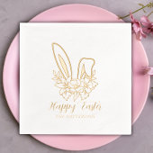 Happy Easter Floral Bunny Ears Gepersonaliseerde n Folie Servetten