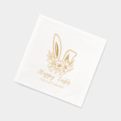 Happy Easter Floral Bunny Ears Gepersonaliseerde n Folie Servetten (Links)