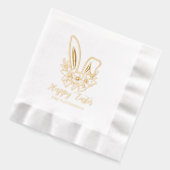 Happy Easter Floral Bunny Ears Gepersonaliseerde n Folie Servetten (Links)