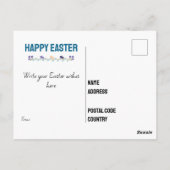 Happy Easter Floral Bunny Editable Briefkaart (Achterkant)