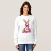 Happy Easter Floral Bunny Floral Easter Bunny Trui (Voorkant volledig)