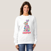 Happy Easter Floral Bunny Floral Easter Bunny Trui (Voorkant volledig)