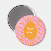 Happy Easter floral burst oranje eicelmagnet Magneet (Voorkant / Achterkant)
