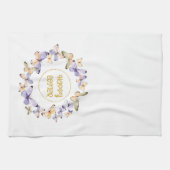 Happy Easter Floral Butterfly Wreath Kitchen Towe Theedoek (Horizontaal)