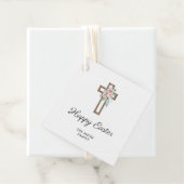 Happy Easter Floral Cross Bedankjes Labels (In situ)