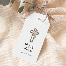 Happy Easter Floral Cross Cadeaulabel