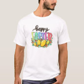 Happy Easter Floral Easter Eggs T-shirt (Voorkant)