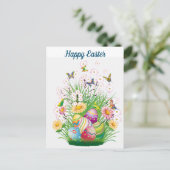 Happy Easter Floral Feestdagenkaart (Staand voorkant)