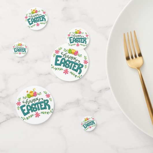 Happy Easter Floral Flowers Easter Eggs Confetti (Groep)