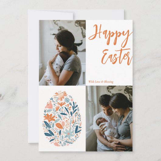 Happy Easter Floral Harmony Collage Feestdagenkaart (Voorkant)