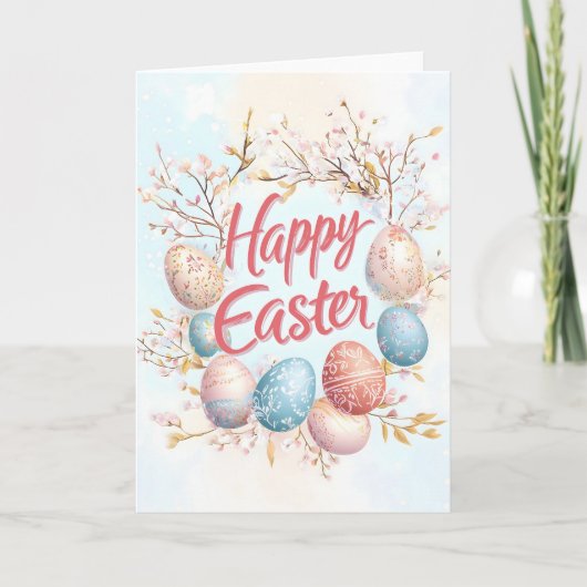 Happy Easter Floral Kaart (Voorkant)