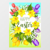 Happy Easter Floral Raamsticker (Vel)