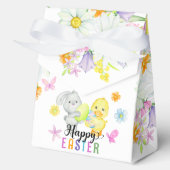 Happy Easter Floral Schattige Bunny & Chick Bedankdoosjes (Voorkant)