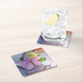 Happy Easter Floral Spring Chicken Kartonnen Onderzetters (Insitu)