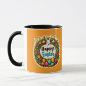 Happy Easter – Floral Spring Wreath caneca Mok (Links)