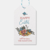 Happy Easter Floral Springtime Cadeaulabel (Voorkant)