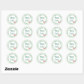 Happy Easter Floral WreatRound Stickers (Vel)