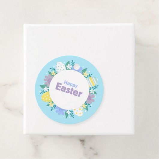 Happy Easter Flowers and Eggs Bedankjes Labels (In situ)