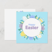 Happy Easter Flowers and Eggs  Feestdagenkaart (Voorkant / Achterkant)