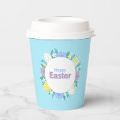 Happy Easter Flowers and Eggs Papieren Bekers (Achterkant)