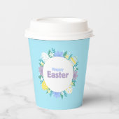Happy Easter Flowers and Eggs Papieren Bekers (Voorkant)