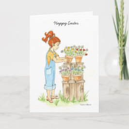 Happy Easter Flowers card Feestdagen Kaart