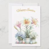 Happy Easter Flowers Easter Kaart (Voorkant)