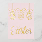 Happy Easter Folie Luxury Decoration Stijlvol Uitnodiging (Voorkant)
