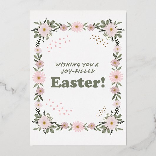 Happy Easter Folie Uitnodiging (Voorkant)