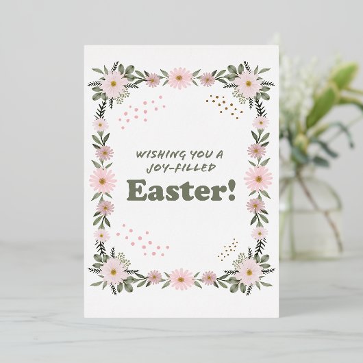 Happy Easter Folie Uitnodiging (Staand Voorkant)