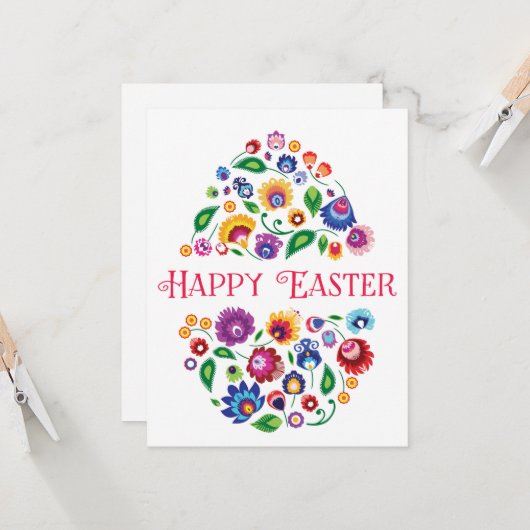 Happy Easter (folklore) aanpasbare flat Kaart (Voorkant / Achterkant in situ)