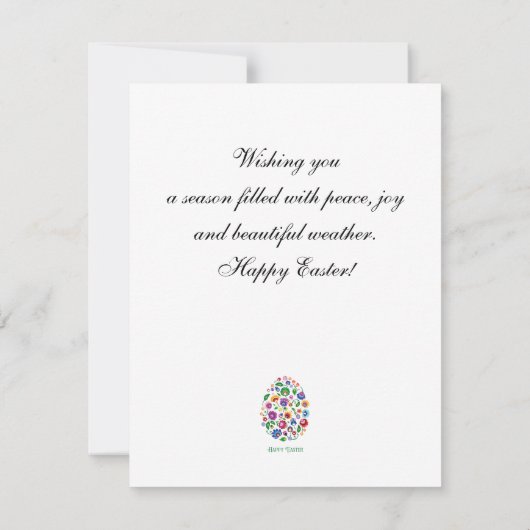 Happy Easter (folklore) aanpasbare flat Kaart (Achterkant)