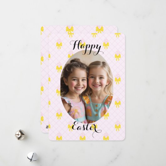 Happy Easter foto gepersonaliseerd Feestdagenkaart (Voorkant / Achterkant in situ)