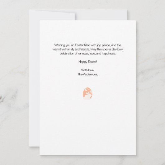 Happy Easter Fotokaart met Bloemenei Lijst Feestdagenkaart (Achterkant)