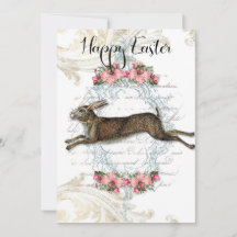 Happy Easter, Franse Bunny Rabbit, , Shabby