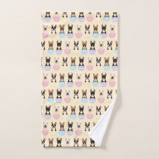 Happy Easter French Bulldog Pattern Bad Handdoek (Handdoek)