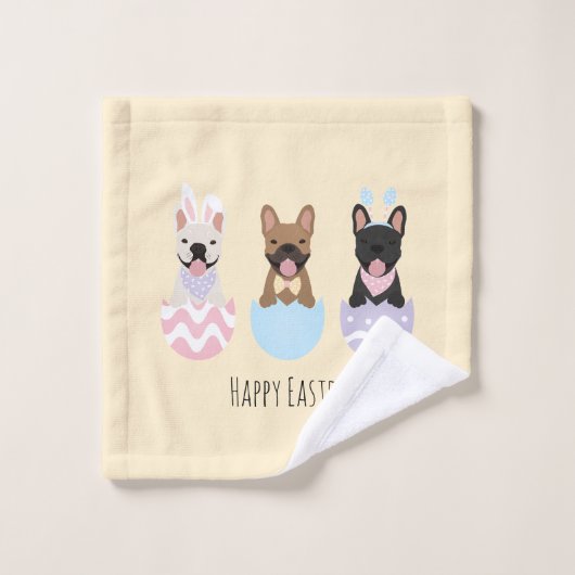 Happy Easter French Bulldog Pattern Bad Handdoek (Wasdoekje)