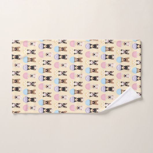Happy Easter French Bulldog Pattern Bad Handdoek (Handdoek)