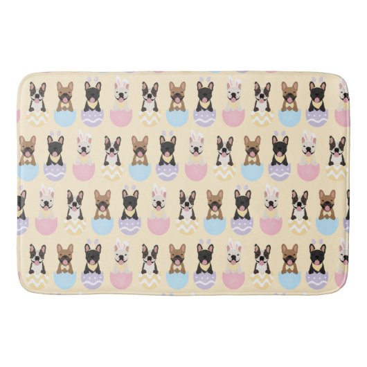 Happy Easter French Bulldog Pattern Badmat (Voorkant)