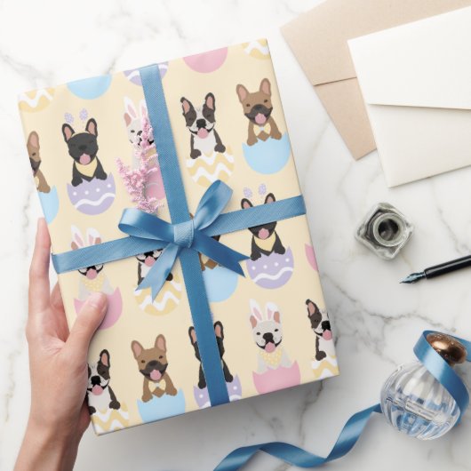 Happy Easter French Bulldog Pattern Cadeaupapier (Geschenken)
