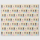 Happy Easter French Bulldog Pattern Cadeaupapier (Vlak)