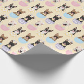 Happy Easter French Bulldog Pattern Cadeaupapier (Hoek)