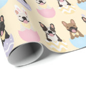 Happy Easter French Bulldog Pattern Cadeaupapier (Rol Hoek)