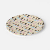 Happy Easter French Bulldog Pattern Papieren Bordje (Gekanteld)