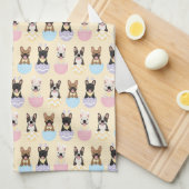 Happy Easter French Bulldog Pattern Theedoek (Quarter Fold)