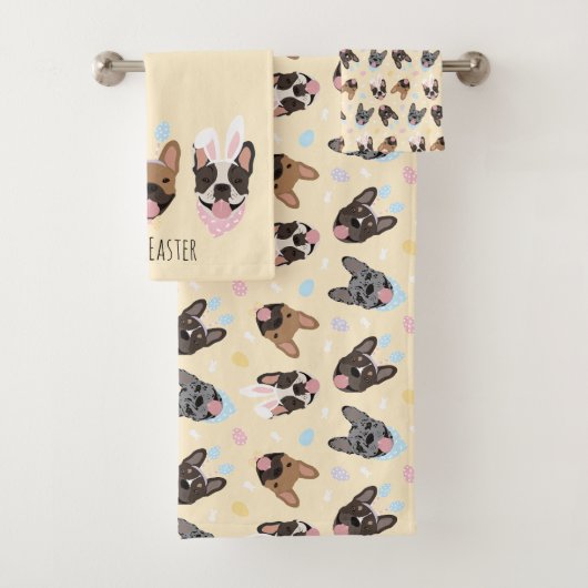 Happy Easter French Bulldogs Bad Handdoek (Insitu)