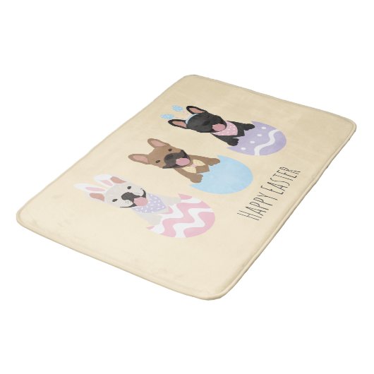 Happy Easter French Bulldogs Badmat (Gekanteld)